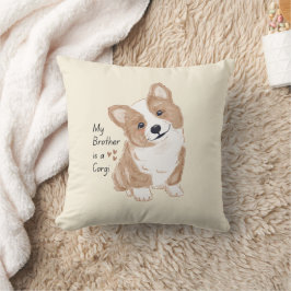 "Mein Bruder ist ein Corgi" Spielender Hund Warm C Kissen