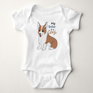 Mein Bruder ist ein roter Corgi Baby Strampler