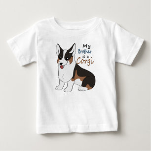 Mein Bruder ist ein Tricolor Corgi Baby T-shirt