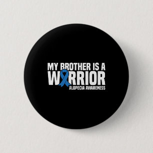 Mein Bruder ist ein Warrior Blue Ribbon Alopecia A Button