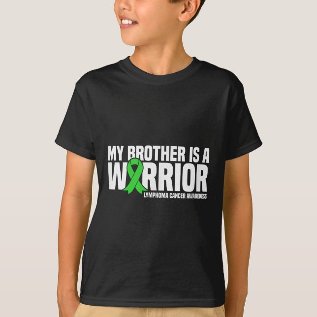 Mein Bruder ist ein Warrior-Lymphomen-Krebs-Bewuss T-Shirt (Vorderseite)