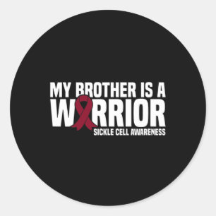 Mein Bruder ist ein Warrior-Sichelzellenbewusstsei Runder Aufkleber
