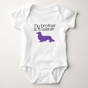 Mein Bruder ist ein Wiener Langhaar-Dachshund-Outf Baby Strampler