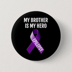 Mein Bruder ist mein Held Epilepsie Awareness T Sh Button