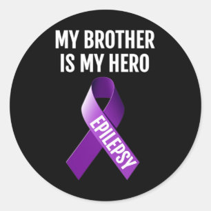 MEIN BRUDER IST MEIN HERO EPILEPSY-BEWUSSTSEIN FÜR RUNDER AUFKLEBER