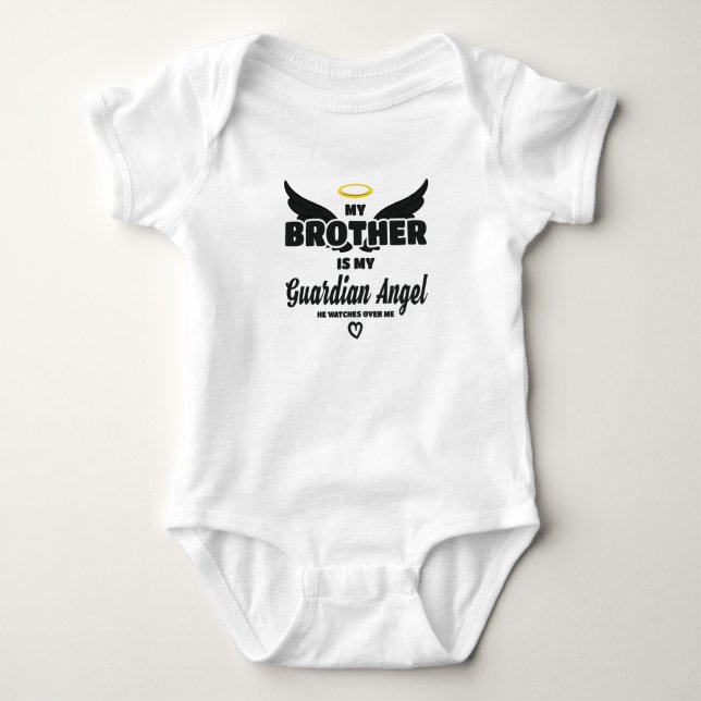 Mein Bruder ist mein Wächter-Engel, den er über mi Baby Strampler (Vorderseite)