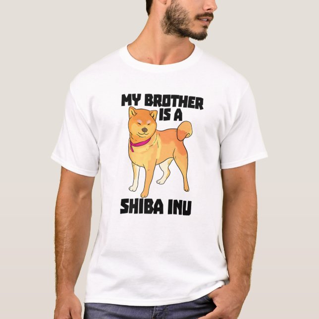 Mein Bruder ist Shiba Inu Funny Women Jagd Hund Lo T-Shirt (Vorderseite)