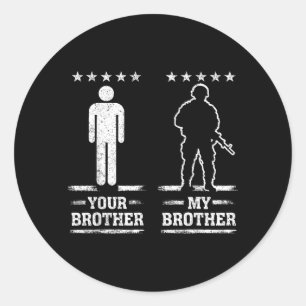 Mein Bruder Militär Stolz USA Patriotisch Runder Aufkleber