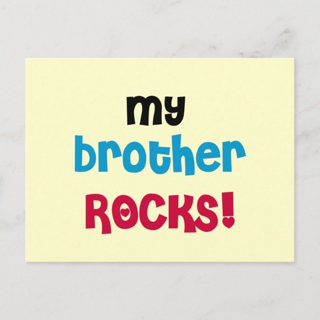 Mein Bruder Rocks T - Shirt und Geschenke Postkarte (Vorderseite)