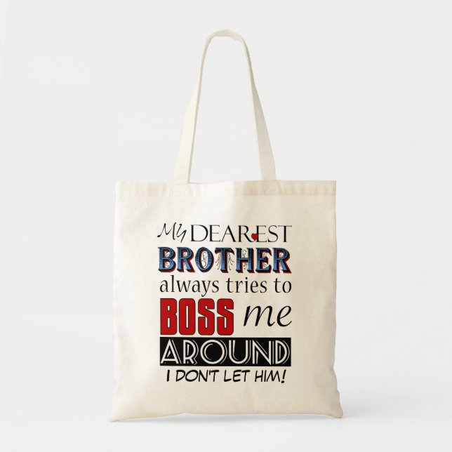 Mein Bruder versucht, mich mit einer Tasche auf de (Vorne)