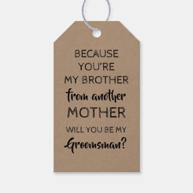 Mein Bruder - Vorschlag für einen freundlichen und Geschenkanhänger (Vorderseite)