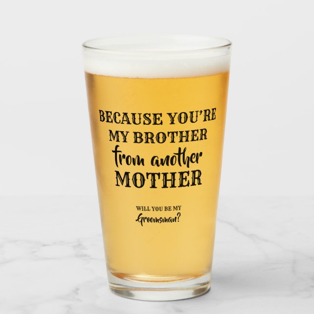 Mein Bruder - Vorschlag für einen süßen Trauzeuge Glas (Vorne (Gefüllt))
