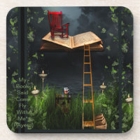 "Mein Buch sagt: Fliegen mit mir" Art Untersetzer