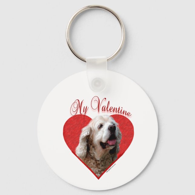 Mein Buff Cocker Spaniel Valentine Schlüsselanhänger (Vorderseite)