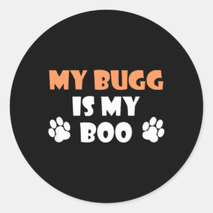 Mein Bugg ist mein Boo Halloween Hundebesitzer Runder Aufkleber