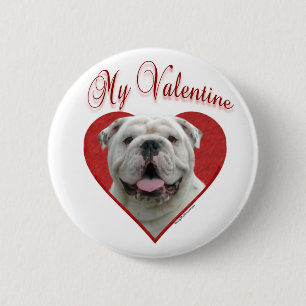 Mein Bulldog Valentine Button