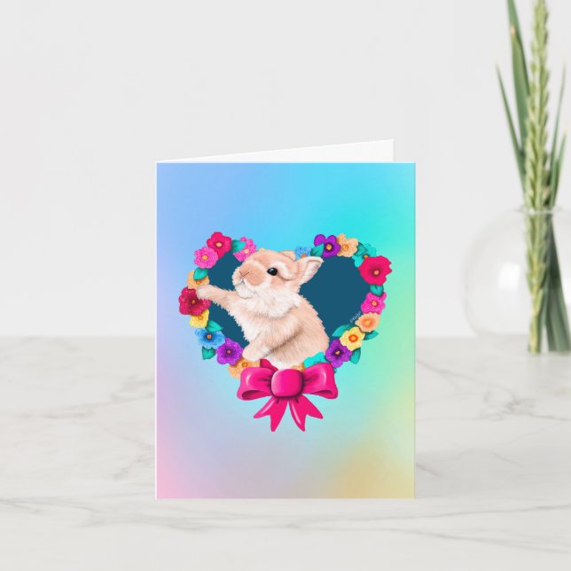 Mein Bunny Valentine Dankeskarte (Vorderseite)