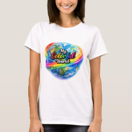 Mein buntes Welt-Regenbogen-Globus-T-Shirt. T-Shirt