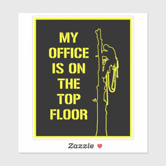 Mein Büro befindet sich im obersten Stock eines La Aufkleber (Blatt)