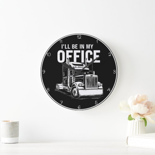 Mein Büro: Trucker's Domain Große Wanduhr (Zuhause)