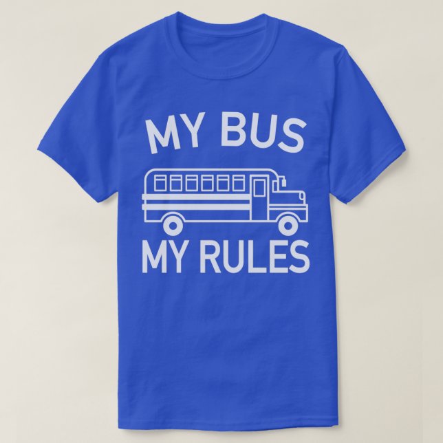 Mein Bus meine Regeln Kinderbusfahrer T-Shirt (Design vorne)