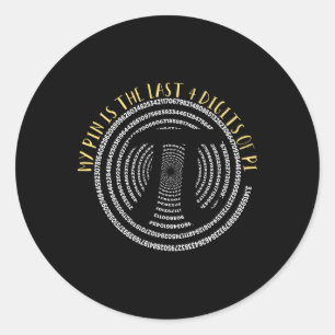 Mein Button ist das letzte 4-stellige Pi I Pi Day Runder Aufkleber