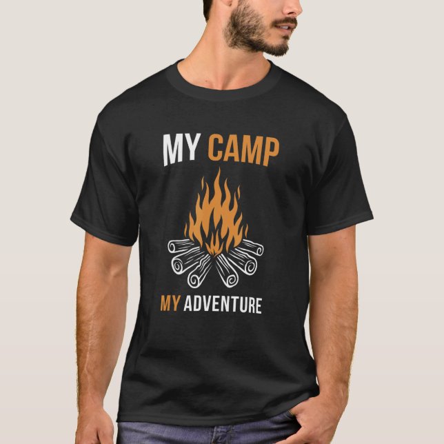 Mein Camp mein Abenteuer Zelt Glamping Camping Cam T-Shirt (Vorderseite)
