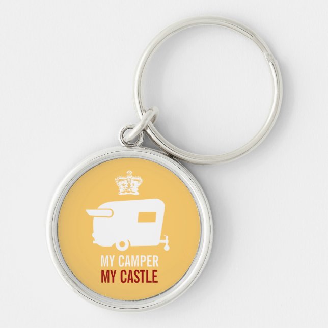 Mein Camper mein Schloss - Vintager Shasta Camper Schlüsselanhänger (Vorne)