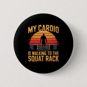 Mein Cardio geht zum Squat Rack Retro Gym P Button