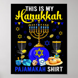 Mein Chanukka-Pyjama-Shirt Disc-Golf-Spieler jüdis Poster