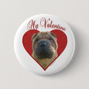 Mein chinesischer Shar-Pei Valentine Button