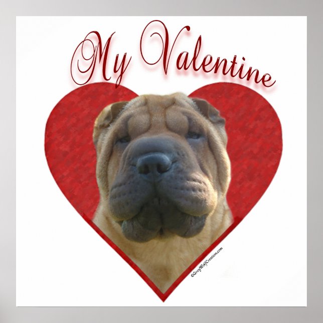 Mein chinesischer Shar-Pei Valentine Poster (Vorne)