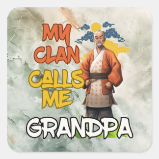 Mein Clan nennt mich Opa - Vatertag Quadratischer Aufkleber