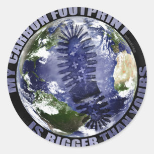 Mein CO2 Fußabdruck ist größer als deiner! Aufkleb Runder Aufkleber