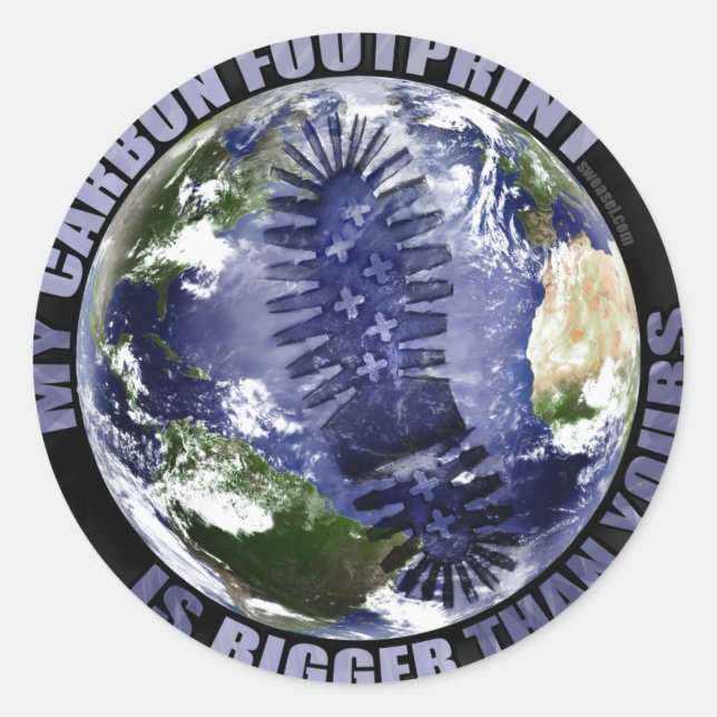 Mein CO2 Fußabdruck ist größer als deiner! Aufkleb Runder Aufkleber (Vorderseite)