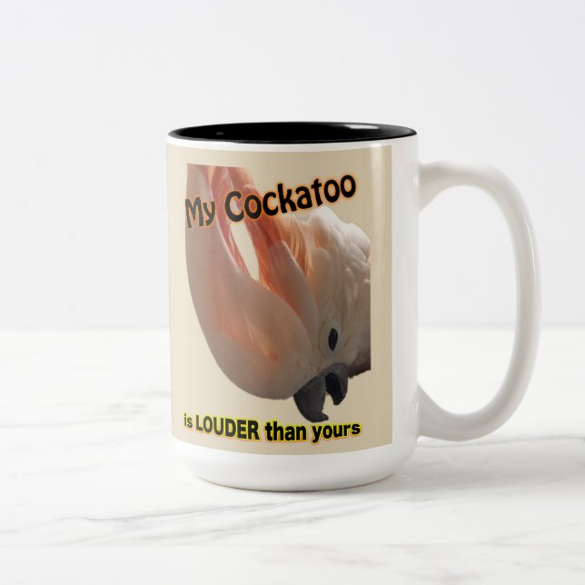 Mein Cockatoo ist LAUTER als Ihr Zweifarbige Tasse (Rechts)