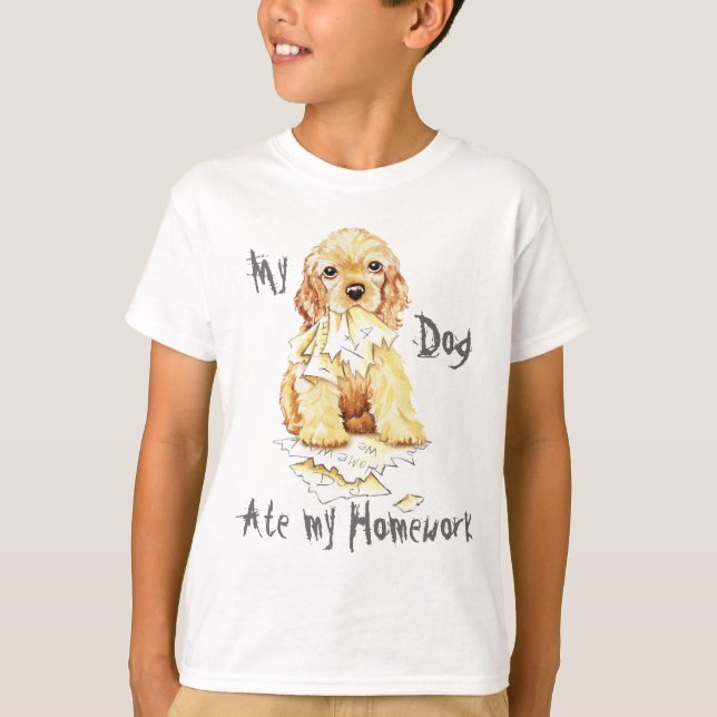 Mein Cocker Spaniel Ate Meine Hausaufgaben T-Shirt (Vorderseite)