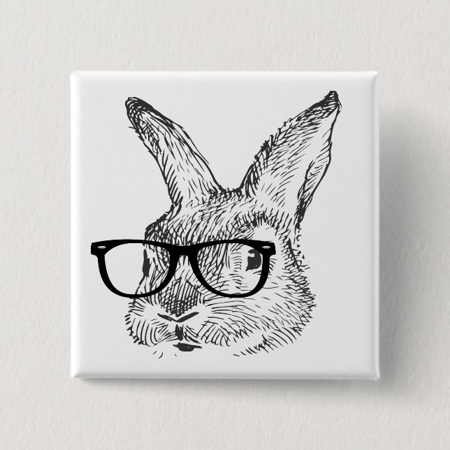 mein cooles Kaninchen mit Schauspielen entwarf Button (Vorderseite)