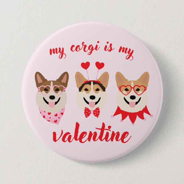 Mein Corgi ist mein Valentine Button (Vorderseite)