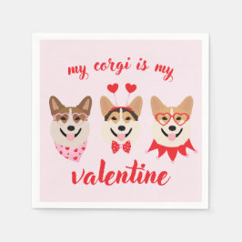 Mein Corgi ist mein Valentine Serviette
