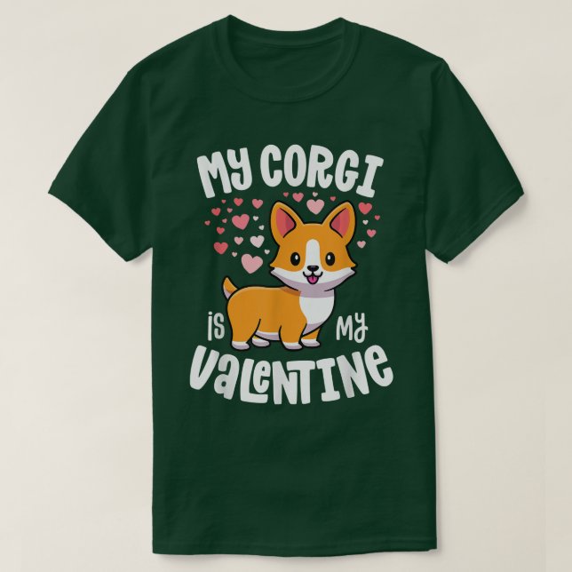 Mein Corgi ist mein Valentinhund Lover Kawaii Vale T-Shirt (Design vorne)