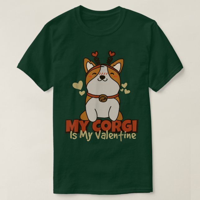 Mein Corgi ist meine Valentine, Inhaber von Corgi T-Shirt (Design vorne)