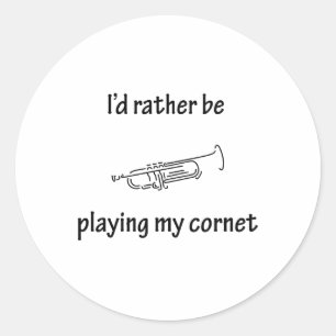 Mein Cornet spielen Runder Aufkleber