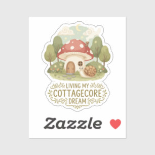 Mein Cottagecore-Traum lebt Süßer, wunderlicher Aufkleber