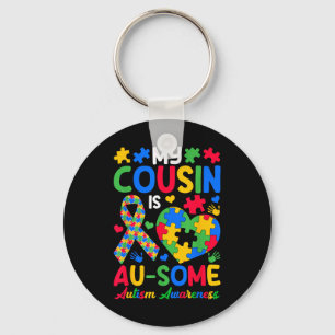 Mein Cousin ist Au-some Au-Atismus Awareness Day B Schlüsselanhänger