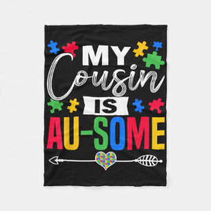 Mein Cousin ist ein "Au-some Autismus Awareness Mo Fleecedecke
