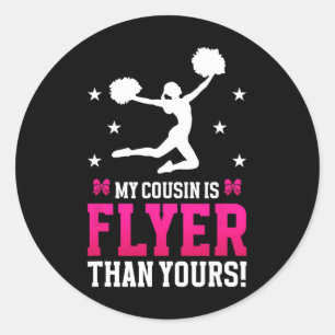 Mein Cousin ist Flyer Cheer Cousin einer Cheerlead Runder Aufkleber