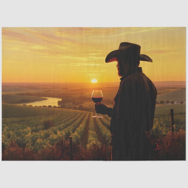 Mein Cowboy bei Sunset - Weinberg Edition Seidenpapier (Vorderseite)