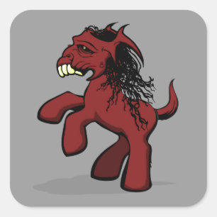 Mein Creepy Little Pony Quadratischer Aufkleber