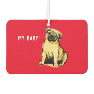 Mein cremefarbenes Mops Autolufterfrischer